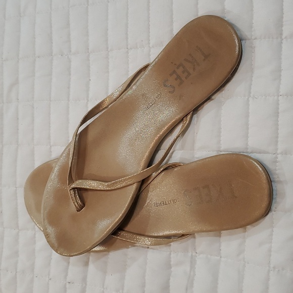Tkees lilly glitter gold  sandals slippers size 10 - Picture 7 of 7